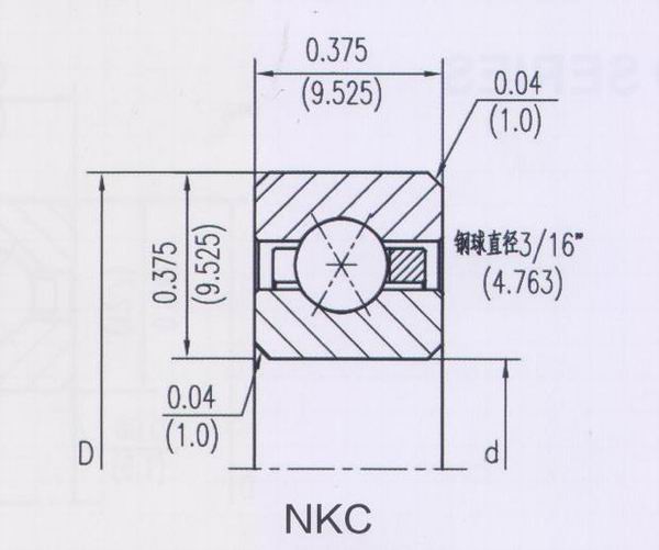 開式等截面四點接觸球類型（X）NKC